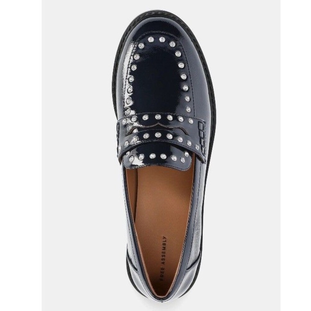 Free Assembly Women's Studded Faux Leather Loafers Shoe Size 6